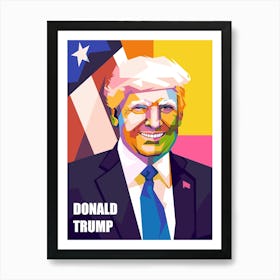 Usa Former President Donald J Trump WPAP Pop Art Style Art Print