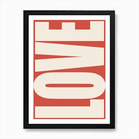 Love - White & Red Art Print