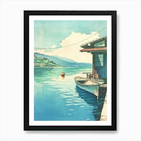 Naoshima Japan 4 Retro Illustration Art Print