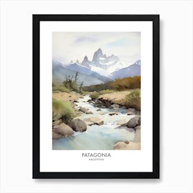 Patagonia Argentina Watercolour Travel Poster 4 Art Print