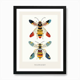 Colourful Insect Illustration Yellowjacket 8 Poster Art Print