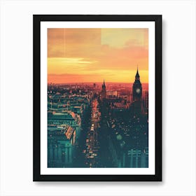 London Retro Collage Style 2 Art Print