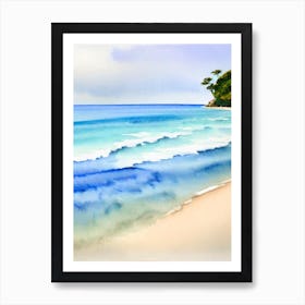 Galley Bay Beach, Antigua Watercolour Art Print