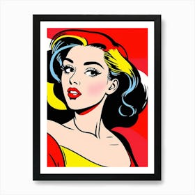 Pop Art Vivid Wonder: A Pop Art Revelation of Feminine Grace Art Print