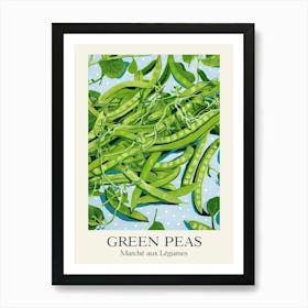 Marche Aux Legumes Green Peas Summer Illustration 1 Art Print