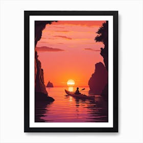 Sunset In The Cave Art Print