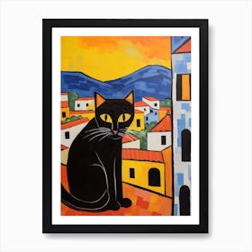 Painting Of A Cat In Assisi Italy Art Print