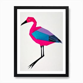 Greater Flamingo Origami Bird Art Print