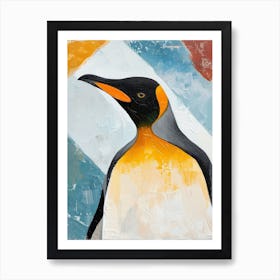 King Penguin Signy Island Colour Block Painting 1 Art Print