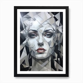 Abstract Geometric Lady Portrait 29 Art Print