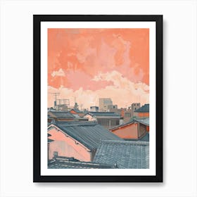 Tokyo Rooftops Morning Skyline 1 Art Print