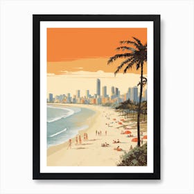 Surfers Paradise Beach Golden Tones 2 Art Print