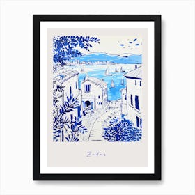 Zadar Croatia 4 Mediterranean Blue Drawing Poster Art Print