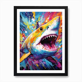  A Lemon Shark Vibrant Paint Splash 2 Art Print