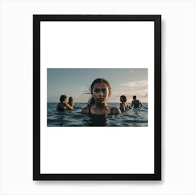 Girl In The Ocean Art Print