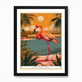 Greater Flamingo Camargue Provence France Tropical Illustration 7 Poster Art Print