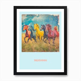 Neigh Horse Collage Poster  1 Art Print