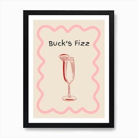 Bucks Fizz Doodle Poster Pink & Red Art Print