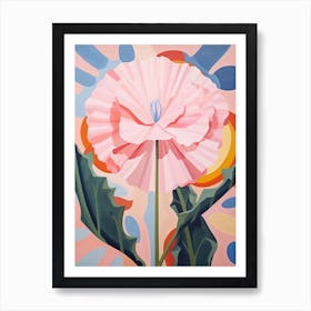 Carnation Dianthus 5 Hilma Af Klint Inspired Pastel Flower Painting Art Print