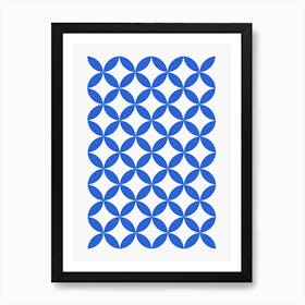Geometric Pattern In Blue And White Art Print