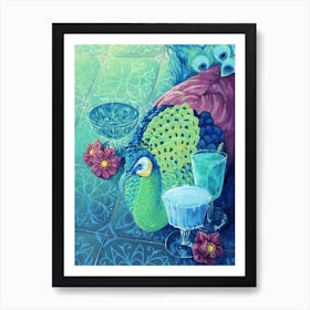 Cocktail Peacock Art Print
