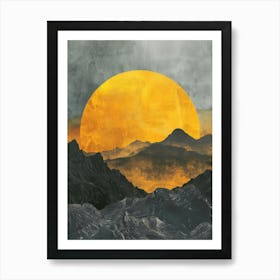 Sunset In The Mountains Canvas Print 1 Art Print