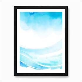 Blue Ocean Wave Watercolor Vertical Composition 94 Art Print