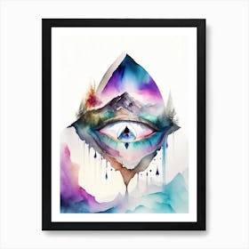 Surreal Landscape, Symbol, Third Eye Watercolour 1 Art Print