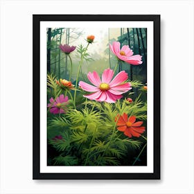 Cosmos Wildflower In Rainforest, South Western  (3) Art Print