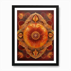 Distinctive boho art.Golden Harvest Mandala.2 Art Print