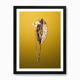 Gold Botanical Bulltongue Arrowhead on Mango Yellow n.0355 Art Print
