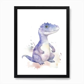 Baby Tyrannosaurus Dinosaur Watercolour Illustration 2 Art Print
