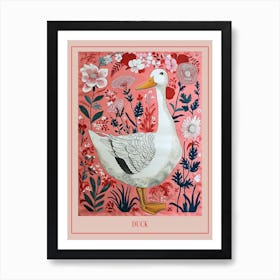 Floral Animal Painting Duck 3 Poster Art Print