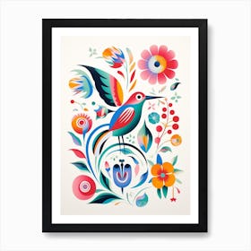 Scandinavian Bird Illustration Hummingbird 2 Art Print
