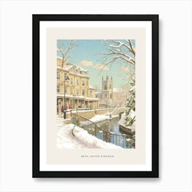 Vintage Winter Poster Bath United Kingdom 2 Art Print