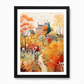 Sissinghurst Castle Garden, United Kingdom In Autumn Fall Illustration 0 Art Print