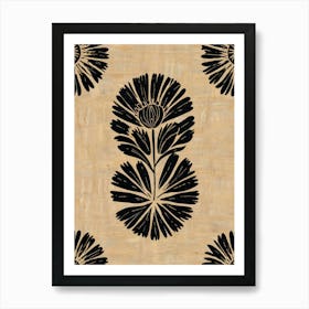 Black And White Floral Pattern Art Print