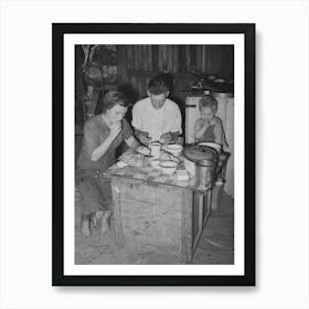 Family Eating Breakfast, Mays Avenue Camp, Oklahoma City, Oklahoma, See General Caption No, 21 By Russell Lee Art Print