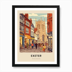 Devon Vintage Travel Poster Exeter 3 Art Print