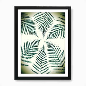 Green Fern Leaves Art Print