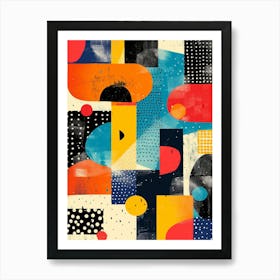 Playful And Colorful Geometric Shapes Arranged In A Fun And Whimsical Way 30 Art Print