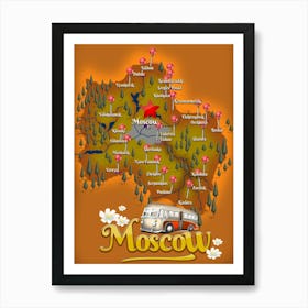 Moscow City Map Art Print