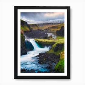Hraunfossar, Iceland Realistic Photograph (1) Art Print