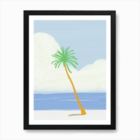 Palm Tree On The Beach v2 Art Print