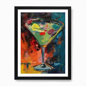 Martini Cocktail Oil Painting 3 Art Print