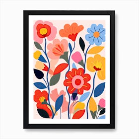 Floral Fiesta: Inspired by Henri Matisse's Palette Art Print