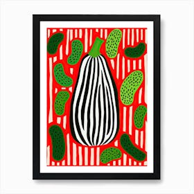 Zucchini Summer Illustration 1 Art Print
