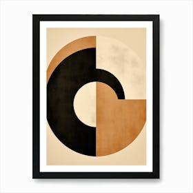 Bauhaus Lullaby: Beige Circles Fantasia Art Print