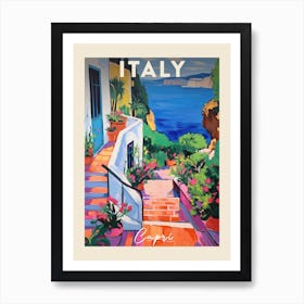 Capri Italy 4 Fauvist Painting  Travel Poster Art Print