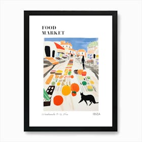 The Food Market In Ibiza 2 Illustration Poster Art Print